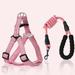 Shulemin Dog Chest Strap Portable Polyester 120cm Small Medium Pet Puppy Harness for Outdoor Pink