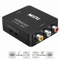 HDMI to RCA HDMI to AV 1080P HDMI to 3RCA CVBS AV Composite Video Audio Converter Adapter Supports PAL/NTSC with USB Charge Cable for PC Laptop HDTV DVD-Black