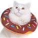 Adjustable Donut Cat Recovery Collar Soft Cone for Cat Elizabethan Collar After Surgery (Brown) M