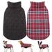 Dog Warm Coat Waterproof Windproof Reversible British Style Plaid Dog Vest Winter Coat Warm Dog Apparel for Cold Weather Dog Jacket for Small Medium Dogs with Furry Collar(M)