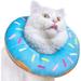 Adjustable Donut Cat Recovery Collar Soft Cone for Cat Elizabethan Collar After Surgery (Blue) M