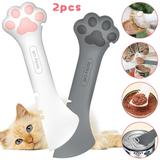 LNGOOR 2 Pcs Pet Food Can Spoon Silicone Mini Spatula Can Opener for Pet Cat Dog Feeding Can