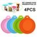 4PCS Pet Can Covers Dog and Cat Food Can Lids Universal BPA Free Silicone Pet Food Can Lids Fits Most Standard Size Dog and Cat Can Lids pet food storage cats