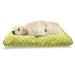 Polygons Pet Bed Continuous Geometric Simple Hexagons and Squares Abstract Modern Pattern Resistant Pad for Dogs and Cats Cushion with Removable Cover 24 x 39 Cream Yellow Green by Ambesonne
