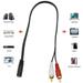 GloryStar Universal 3.5mm Stereo Audio Female Jack to 2 RCA Male Socket to Headphone 3.5 Y Adapter Cable 50cm