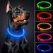 Feiona USB Rechargeable LED Dog Collar Glowing pet Dog Collar for Night Safety Water Resistant Cuttable TPU Light Up Collars Fashion Light up Collar for Small Medium Large Dogs