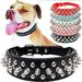 Pet Collar Adjustable Spiked Microfiber Leather Dog Cat Collars for Small Medium Large Pets Like Cats Pitbulls Bulldogs Pugs for Pet Big Family and for Pet Hospital Gift - Black - XS