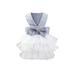 Dog Doggie Party Gowns Pet Prom Clothes One Piece Bowknot Dress Cute Pet Dress Puppy Princess Dress Blue X-Large