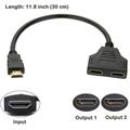 HDMI Splitter Cable 1 Male to Dual HDMI 2 Female Y Splitter Male to Dual HDMI 2 Female Cable Supports Full HD 1080P Resolutions for X-box/ PS4 /HD TV /D VD Players