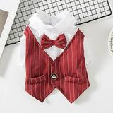 Dog And Cat Gentleman Clothes Wedding Suit Formal For Small Dogs Bowtie Tuxedo Pet Outfit For Cat Spring And Summer Suits Cats Thin Section Small Suit Stylish Dress Teddy Shirt