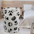 19.7 Large Round Laundry Storage Baskets with Handle Waterproof Cotton Linen Clothes Basket Laundry Hamper Foldable Washing Dirty Clothes Hamper for Kid Baby Toy Collection(Round - Dog Collar)