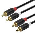 J&D Gold-Plated Audiowave Series RCA Male to 2RCA Male Stereo Audio Cable RCA Audio Cable 3 ft