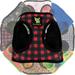 Plaid Dog Harness Buffalo Check EcoBark Step-In Rapid Fastener Red Dog Vest Halter for Puppy and Small Dogs Reflective Comfort Adjustable Body Harness (Large Buffalo Check)