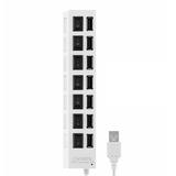 Grofry 7 Ports USB 2.0 High Speed Power ON/OFF Switch Hub Adapter for Computer Laptop White 7 Ports USB 2.0 Hub Adapter