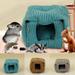 Visland Winter Warm Dwarf Hamster Bed - Cute Semi-enclosed Small Pet House Warm Bed Small Animal Cage Accessories for Small Guinea Pig Rat Sugar Glider