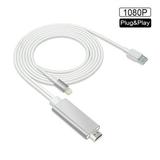 Lighnting Cable to HDMI HD TV Cable for Iphone Ipad Mini Video Adapter for IPhone8 Plus 7 Plus IPad Air/Mini/Pro IPod Touch 5th/6th - Plug and Play (Silver)