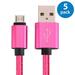 5x Afflux 3FT Micro USB Adaptive Fast Charging Cable Cord For Samsung Galaxy S3 S4 S6 S7 Edge Note 2 4 5 Grand Prime LG G3 G4 Stylo HTC M7 M8 M9 Desire 626 OnePlus 1 2 Nexus 5 6 Nokia Lumia Hot Pink