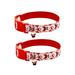 2pcs Christmas Pet Dog Cat Collar Santa Claus Printed Collars For Small Dogs Pet Supplies Nylon Adjustable Necklaces - Si