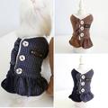 Visland Dog Cat Dress Fashion Vintage Casual V Neck Sleeveless Plaid Splicing Design Soft Skin-friendly Winter Warm Windproof Pet Clothes Costume Dress-Up for Small Medium Large Dogs Daily Wear