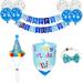 5pcs/set Dog Birthday Party Supplies Pet Birthday Hat and Boy Doggy Birthday Bandana Bowtie Balloon Set Blue