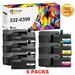Toner Bank 6-Pack Compatible Toner Replacement for Dell 332-0399 332-0400 332-0401 332-0402 C1660W Printer Components Toner Ink 3x Black Cyan Magenta Yellow