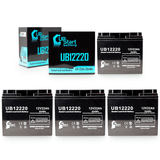 4x Pack - Compatible APC SMART UPS 1500 Battery - Replacement UB12220 Universal Sealed Lead Acid Battery (12V 22Ah 22000mAh T4 Terminal AGM SLA)