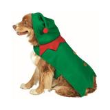 27 Green and Red Christmas Elf Dog Costume - Size S