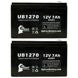 2x Pack - Compatible CYBERPOWER CP1000AVRLCD Battery - Replacement UB1270 Universal Sealed Lead Acid Battery (12V 7Ah 7000mAh F1 Terminal AGM SLA) - Includes 4 F1 to F2 Terminal Adapters