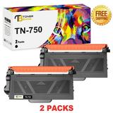 Toner Bank Compatible Toner Cartridge Replacement for Brother TN 750 TN-750 High Yield (Black 2-Pack)