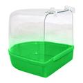 HEVIRGO Pet Bird Parrot Transparent Bathing Tub Bathtub Shower Box Hanging Cage Decor Green Plastic