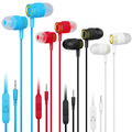 Set Of 4 UrbanX R2 Wired in-Ear Headphones With Mic For ZTE Blade Z Max with Tangle-Free Cord Noise Isolating Earphones Deep Bass In Ear Bud Silicone Tips