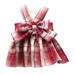 Plaid Dog Dress Bow Tie Harness Leash Set for Small Dogs Cats Girl Cute Princess Dog Dresses Spring Summer Puppy Bunny Rabbit Clothes Chihuahua Yorkies Pet Outfits