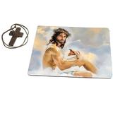 Jesus Christ Holding Young Baby Mouse Pad With Wood Cross MP165