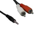 Kentek 50 Feet FT 3.5mm AUX Auxiliary Male to RCA RW Red White Male M/M Cable Cord Stereo Audio for PC MAC iPod iPhone MP3 Car Monitor