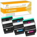 Toner H-Party Compatible Toner Cartridge Replacement for Lexmark 71B10C0 71B10M0 71B10Y0 for Use with Lexmark CS317dn CS417dn CS517de Printer Ink (Cyan Magenta Yellow 3-Pack)