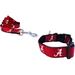 Brand New Alabama Small Pet Dog Collar(1 Inch Wide 8-14 Inch Long) and Small Leash(5/8 Inch Wide 6 Feet Long) Bundle Official Crimson/Red Colors/Roll/Tides Logo