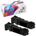 AZ Compatible Toner Cartridges Replacement for Dell 330-1385 330-1389 330-1416 330-1436 FM064 P237C T102C T106C use in Dell Color Laser 2130CN 2135CN (Black - 2 Pack)