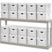 Global Industrial Record Storage with Boxes - Gray - 72 x 15 x 36 in.