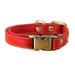 Rantow Leather Collar Dog Collar Adjustable for Puppy Small Medium Dogs Durable Comfortable Classic Padded Pet Neck Collars Real Leather Buckle Style Adjustable 35-52cm Red