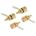 4 Pack 4mm Banana Jack Binding Post Gold Plated Female Socket Plug Terminal Connector for Loudspeaker Amplifier