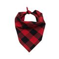 Sunisery Pet Bandanas Plaid Printed Pattern Handkerchiefs Scarf Triangle Bib Accessories for Dogs/ Cats Black White/ Black Red