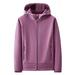 Lovskoo Men s and Women s Rain Jacket Technical Fleece Lined Casual Waterproof Windbreaker Soft Charge Coat Winter Plush Thickened Warm Hooded Coat Purple