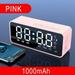 Sonbest Bluetooth Speaker Digital Alarm Clock Black/white/blue LED Display Clock For Kids Bedroom Large Number Clock Snooze Function Pink