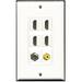 4 Port HDMI 1 RCA Yellow 1 Coax Cable TV- F-Type Wall Plate DecorZ