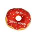 Christmas Plush Soft Dog Squeaky Chew Toy Christmas Donut for Small Medium Dogs Interactive Play Training Toys Pet Supplies
