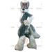 BIGGYMONKEYâ„¢ mascot costume gray and white dog giant husky costume