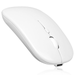2.4GHz & Bluetooth Rechargeable Mouse for Plum Optimax 7.0 Bluetooth Wireless Mouse for Laptop / PC / Mac / iPad pro / Computer / Tablet / Android Pure White