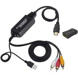 HDMI to RCA Cable HDMI to RCA Converter Adapter Cable 1080P HDMI to AV 3RCA CVBs Composite Video Audio Supports for Amazon Fire Stick Roku Chromecast PC Laptop Xbox HDTV DVD