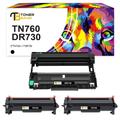 Toner Bank Compatible Toner & Drum Unit Replacement for Brother TN-760 and DR-730 Drum Unit (2 x TN-760 Toner + 1 x DR-730 Drum Unit)