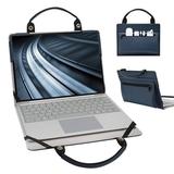 Lenovo Flex 4 11 Laptop Sleeve Leather Laptop Case for Lenovo Flex 4 11 with Accessories Bag Handle (Blue)
